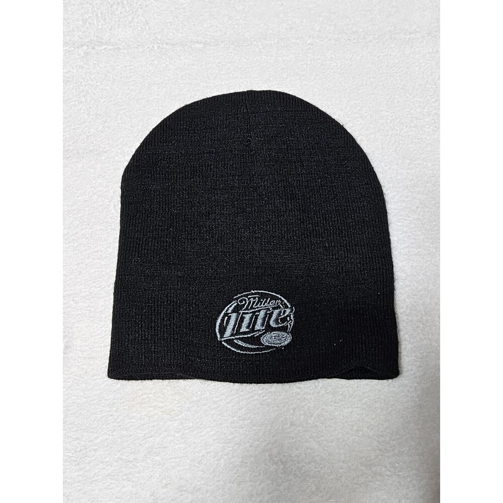 Miller Lite Skull Cap Hat Adult Size Black One Size Subdued